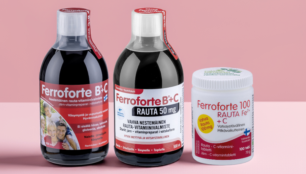 Kolme Ferroforte tuotetta