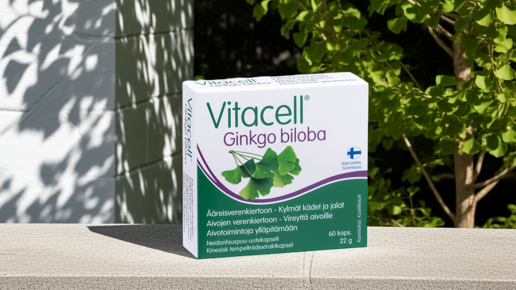 Vitacell Ginkgo biloba - ravintolisä ääreisverenkiertoon ja aivotoiminnoille