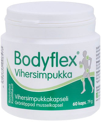 Bodyflex Vihersimpukka 60 kapselia purkissa
