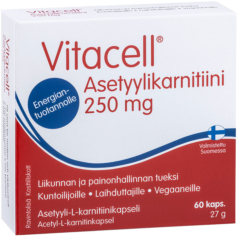 Vitacell® Asetyylikarnitiini 250 mg 60 kaps.