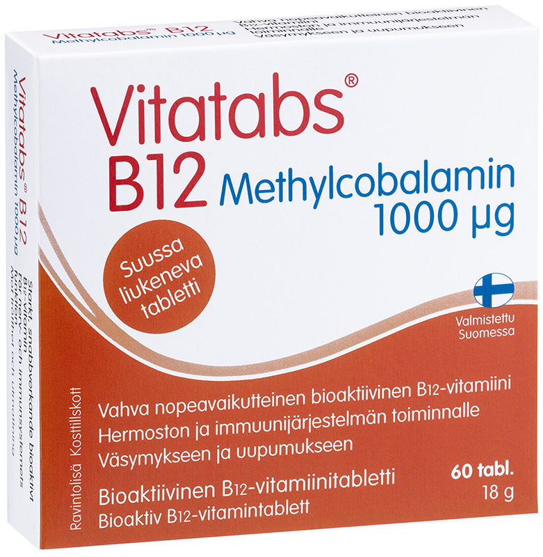 Vitatabs B12 Methylcobalamin 1000 mcg 60 tablettia kotelossa