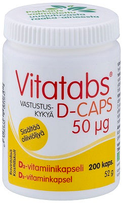 Vitatabs D-caps 50 mcg 200 kapselia purkissa