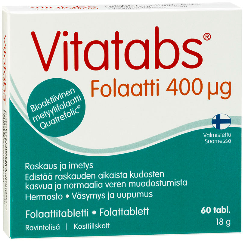 Vitatabs Folaatti 400 mcg 60 tablettia kotelossa