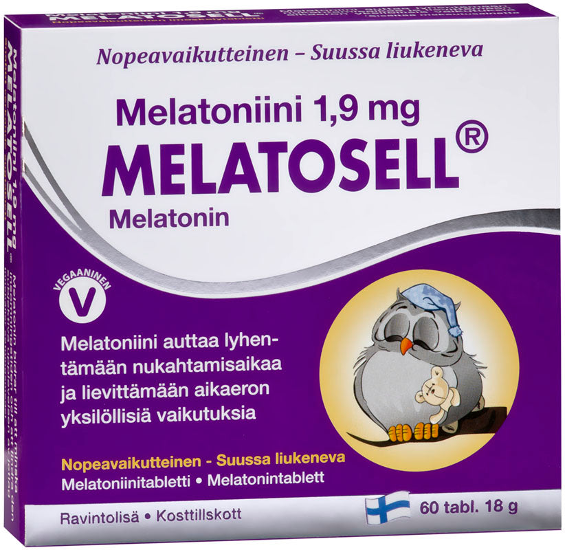 Melatosell 1,9 mg nopeavaikutteinen 60 tablettia kotelossa