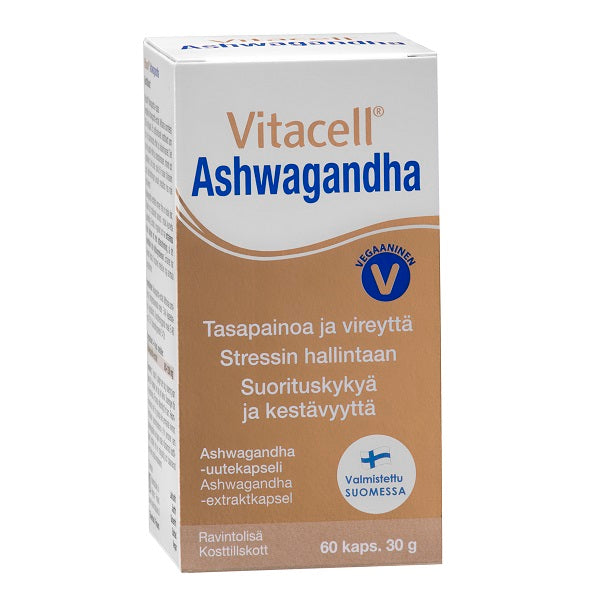 Vitacell Ashwagandha 60 kapselia kotelossa