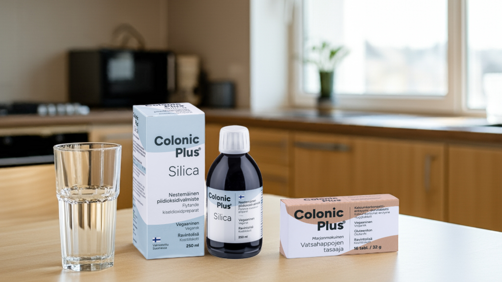 Colonic Plus Silica ja Vatsahappojentasaaja tuotteet