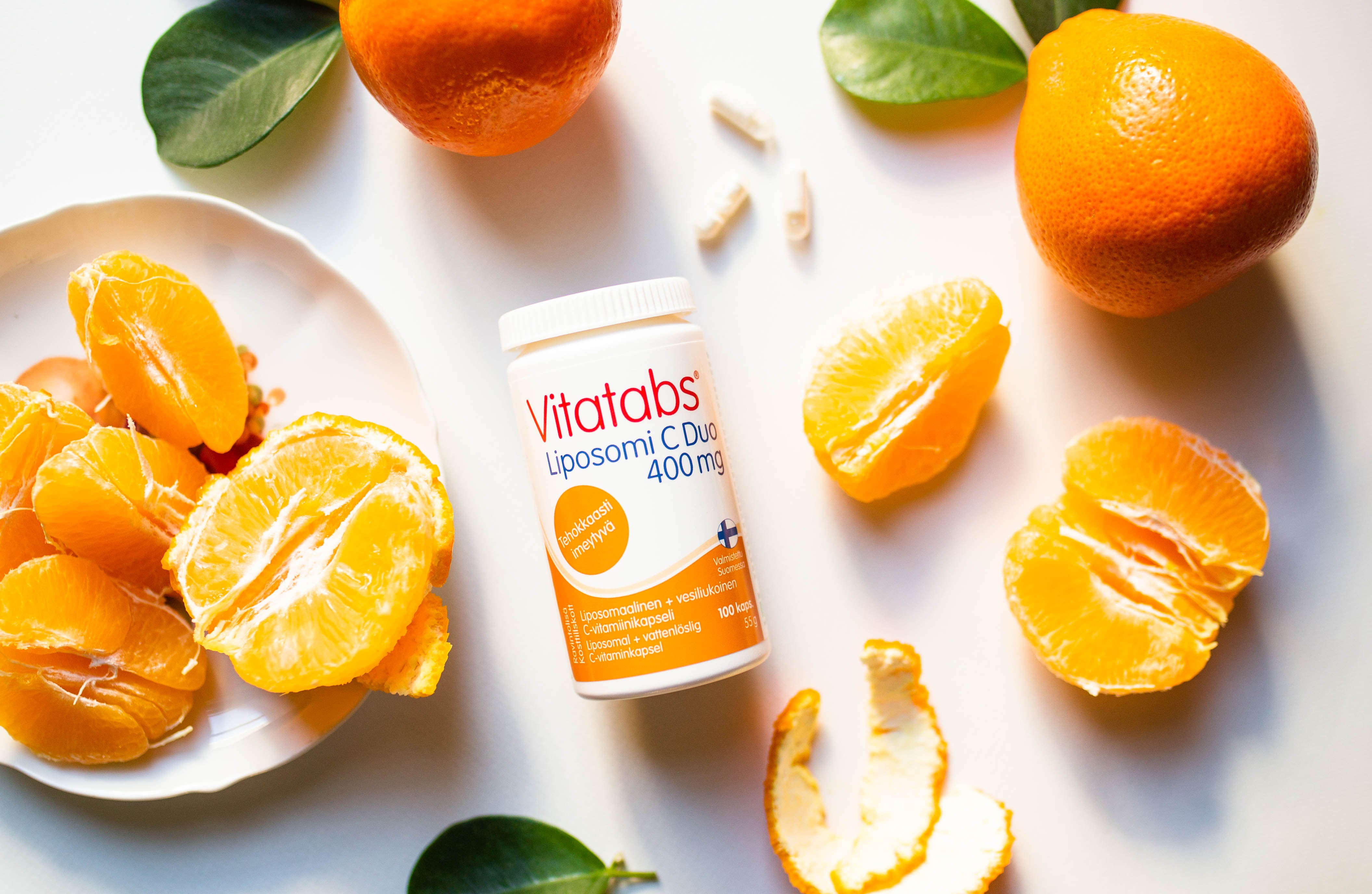 Vitatabs® Liposomi C Duo -kapselit sisältävät tehokkaan yhdistelmän rasvaliukoista liposomaalista C-vitamiinia sekä vesiliukoista C-vitamiinia.