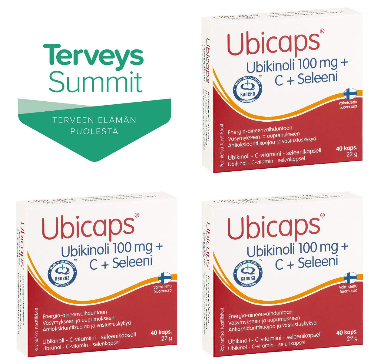 Ubicaps®  Ubikinoli 100 mg + Seleeni Triplapaketti