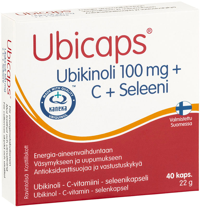 Ubicaps®  Ubikinoli 100 mg +C + Seleeni 40 kaps.
