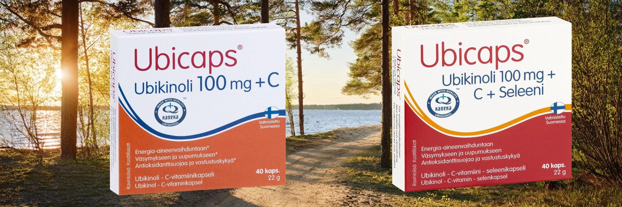 Kaksi ubicaps tuotetta Suomen keväisessä luonnossa