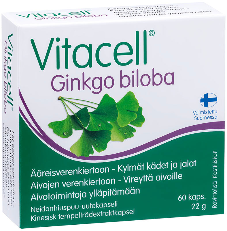 Vitacell Ginkgo biloba 60 kapselia kotelossa